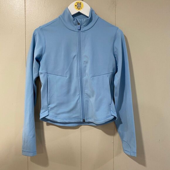Athleta Girl Size 7 Light Blue Chit Chat Full Zip Jacket - Picture 1 of 6